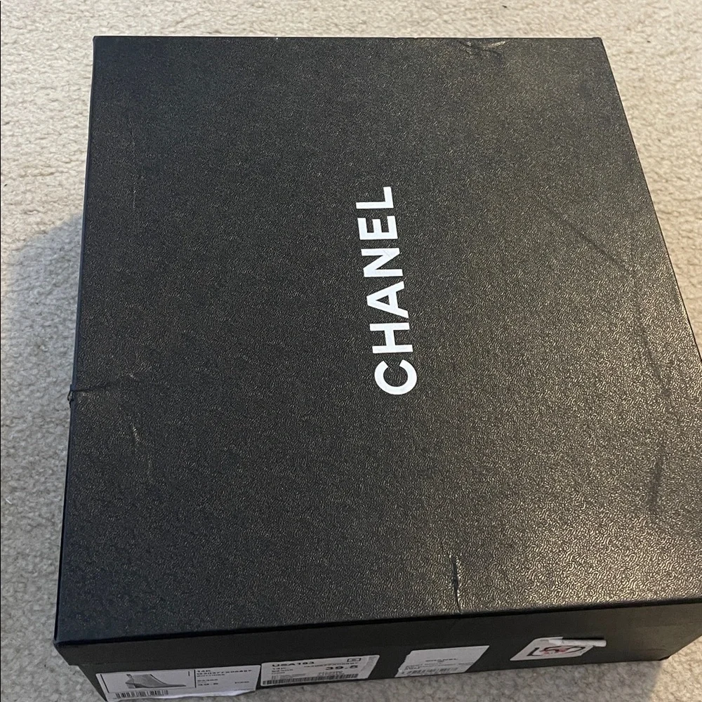 CHANEL Black Suede Ankle Boots